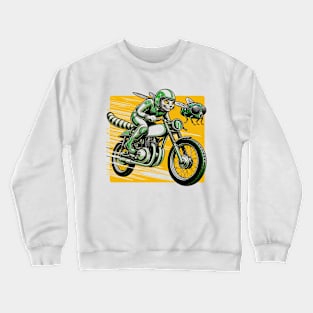 Fastest Motorcycle Cat Cicadas Feline Biker Crewneck Sweatshirt